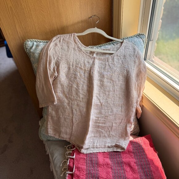 Giusy 3/4 length Sleeve Linen Top - Picture 2 of 6